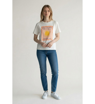 Weekend Max Mara para mujer. 2615971032600 Camiseta Wkdpantera blanco roto (L), Casual, Algodón, Manga corta