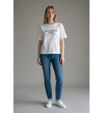 Weekend Max Mara para mujer. 2615941112600 Camiseta Wkdsabato blanco (S), Casual, Algodón, Manga corta