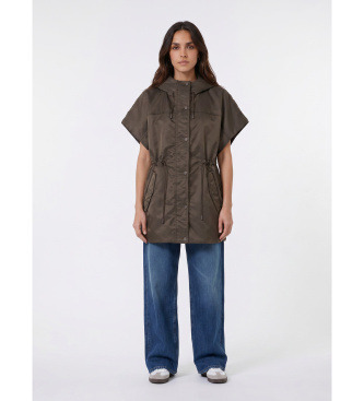 Weekend Max Mara para mujer. 2625296021650 Chaleco Wkdorigano marrón verdoso (38), Casual, Poliamida, Sin mangas / Tirantes