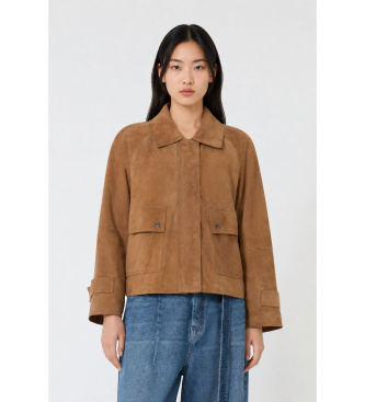 Weekend Max Mara para mujer. 2625446061650 Chaqueta de Cuero Wkdabito beige (36), Marrón, Casual, Piel