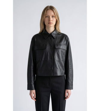 Weekend Max Mara para mujer. 2625446021650 Chaqueta de Cuero Wkdpiovra negro (36), Casual, Piel