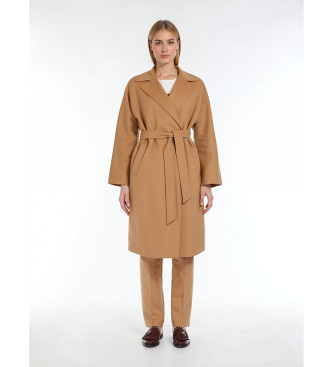 Weekend Max Maravoor vrouwen. 2515011011600 Civada camel jas (46), Bruin, Casual, Wol, Lange mouwen