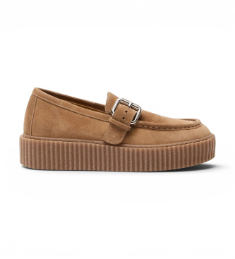Weekend Max Mara para mujer. 2625526114600 Mocasines de Piel Wkanavetta marrón (36), Plano, 1 a 3cm, Ninguno, Casual