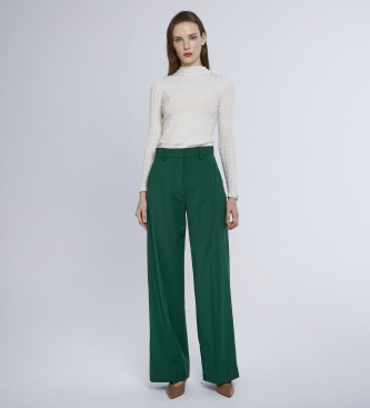 Weekend Max Mara para mujer. 2425136041690 Pantalón Visivo verde (40), Casual, Fiesta, Lana, Clásico