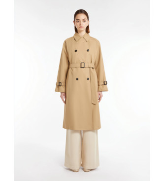 Weekend Max Mara para mujer. 2515021011600 Gabardina impermeable Canasta beige (42), Casual, Algodón, Manga larga