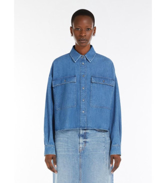 Weekend Max Mara para mujer. 2515111151600 Camisa vaquera Zemira marino (44), Azul, Casual, Algodón, Manga larga