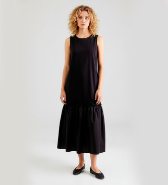 Weekend Max Mara para mujer. 2525626051600 Vestido Osmio negro (L), Casual, Algodón, Sin mangas / Tirantes
