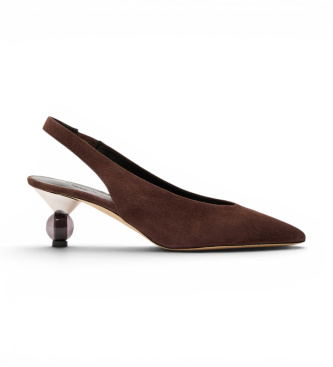 Weekend Max Mara para mujer. 2625526034600 Zapatos de Piel Wkaorma marrón (36), 5 a 8cm, Serraje, Ninguno, Casual, Fiesta, Clásico