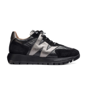 Wonders para mujer. A-2464 Zapatillas Oslo negro (38), Piel, Plano, 1 a 3cm, Cordones, Casual, Wonders outlet 2024.