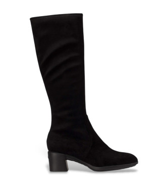 Wonders para mujer. H-6707 Botas Reghost negro (40), 1 a 3cm, Ante, Cremallera, Casual