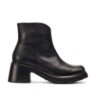 Wondersvoor vrouwen. E-7125_5078_5792 Leren enkellaarsjes Flytres 25 zwart (37), Leer, 3 tot 5 cm, Ritssluiting, Casual
