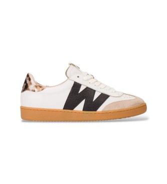Wonders para mujer. AP-2001 Zapatillas de piel combinadas beige (40), Plano, Cordones, Casual