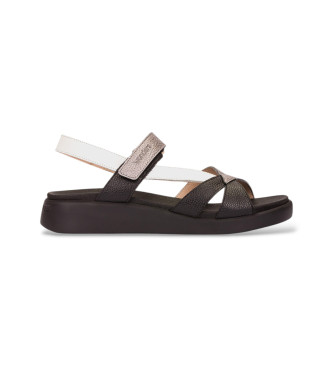 Wonders para mujer. C-6552 Sandalias cruzadas multicolor negro (38), Piel, Plano, Velcro, Casual