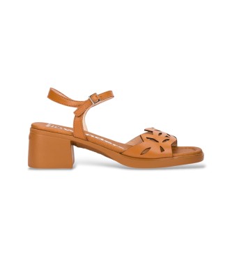 Wonders para mujer. D-2301 Sandalias de Piel Toka marrón (39), 3 a 5cm, Hebilla, Casual