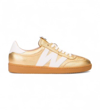 Wondersvoor Vrouwen. Ap-2001_941_6540 Leren Sneakers Nubia 01 Goud (37), Leer, Goudkleurig, Plat, Veters, Casual