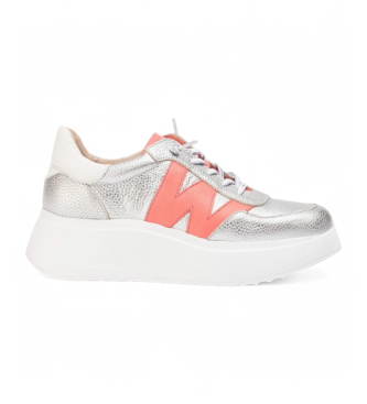 Wonders para mujer. A-3625_941_11943 Zapatillas de piel Roma 25 plateado (39), Plata, 3 a 5cm, Cordones, Casual