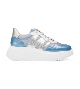 Wonders para mujer. A-3622_941_11903 Zapatillas de Piel Zénit azul (38), 3 a 5cm, Cordones, Casual