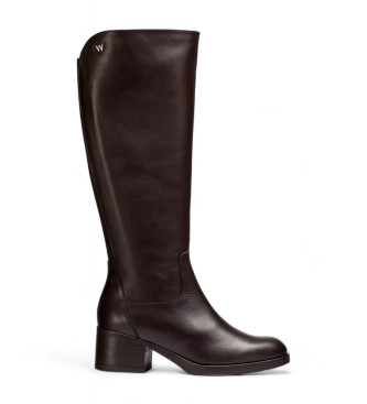 Wonders für Damen. G-6241 Braune Melissa Lederstiefel (35), 3 bis 5 cm, Reißverschluss, Lässig