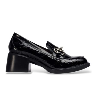 Wonders G- Mocasines de Piel Chuck Negro