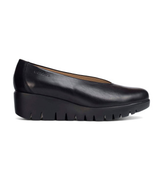 Wondersvoor vrouwen. C-33100 Fly leren loafers zwart (37), Leer, 3 tot 5 cm, Geen, Casual
