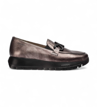 Wondersvoor vrouwen. A-2494_5631_7336 Zilveren Odisei 94 Leren Mocassins (39), Leer, 3 tot 5 cm, Geen, Casual, Feest, Klassiek