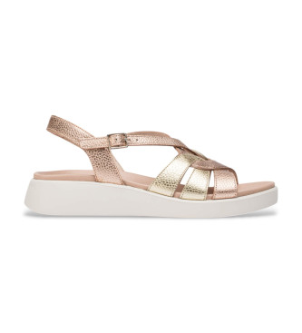 Wonders para mujer. C-6530 Sandalias de Piel Paterna bronce (36), 1 a 3cm, Hebilla, Casual