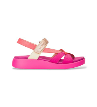Wonders para mujer. C-6552 Sandalias Combi rosa (36), Plano, Velcro, Casual