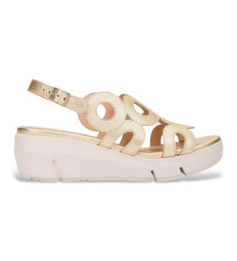 Wonders D- Sandalias de Piel Onda dorado