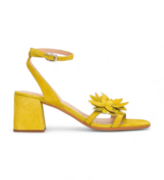 Wonders para mujer. F-8503_170_371 Sandalias de Piel Estela 03 amarillo (37), 3 a 5cm, Hebilla, Casual, Clásico