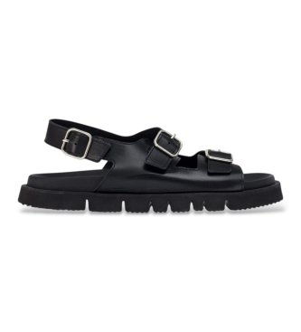 Wonders CB- Zapatillas de Piel Birk Negro
