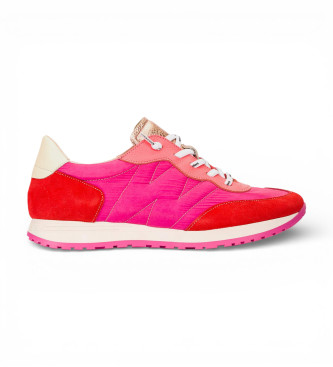 Wonders para mujer. A-4802 Zapatillas de Piel Towanda02 rosa (38), Plano, Cordones, Casual