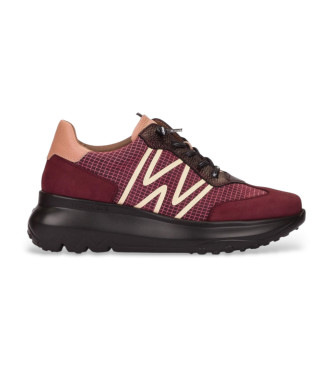 Wonders Para Mujer. A-4001 Zapatillas Ultrafly 01 Vino (40), Piel, 3 A 5Cm, Cordones, Casual, Granate-image