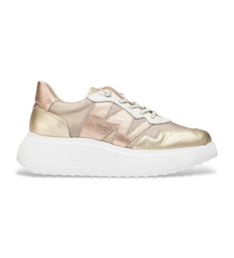 Wonders para mujer. A-3622 Zapatillas Zénit bronce (38), Piel, 3 a 5cm, Cordones, Casual