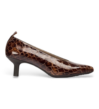 Wonders para mujer. G-7102 Zapatos de piel Flex Fit marrón (41), 1 a 3cm, Ninguno, Casual