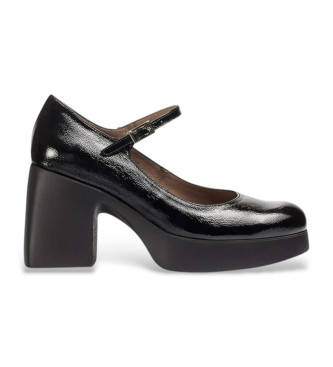 Wonders para mujer. H-4940 Zapatos de piel Lady negro (41), 5 a 8cm, Hebilla, Casual