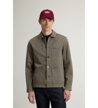 Woolrich para hombre. CFWOOS2042MRUT5262 Chaqueta camisera Chore verde oliva (XL), Casual, Algodón