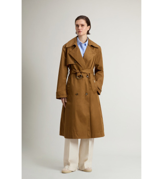 Woolrich para mujer. CFWWOU2251FRUT5303 Gabardina de puro algodón (M), Marrón, Casual