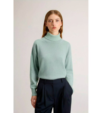 Woolrich para mujer. CFWWKN2027FRUF5067 Jersey de cuello alto en mezcla verde (XS), Casual, Lana