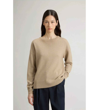 Woolrich para mujer. CFWWKN2025FRUF5067 Jersey de cuello redondo en mezcla beige (S), Casual, Lana