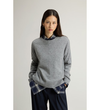 Woolrich para mujer. CFWWKN2025FRUF5067 Jersey de cuello redondo en mezcla gris (M), Casual, Lana