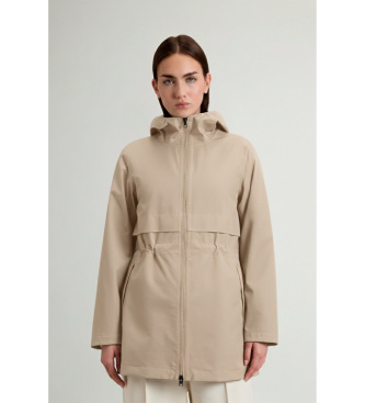 Woolrich para mujer. CFWWOU2124FRUT3342 Parka 3 en 1 de tejido Light Stretch beige (S), Casual, Poliéster