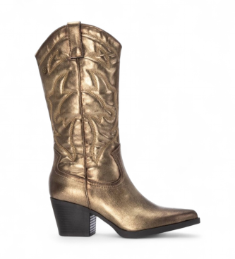 Xti para mulher. 14430602-BRONCE Botas 144306 douradas (40), Ouro, 5 a 8cm, Zíper, Casual