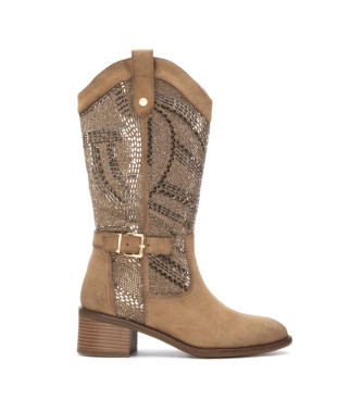 Xti para mujer. 14432101-BEIGE Botas 144321 marrón (38), 3 a 5cm, Cremallera, Casual