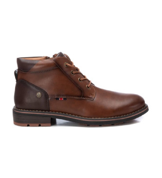 Xti para hombre. 14292501-CAMEL Botines 142925 marrón (39), Plano, Cremallera, Casual
