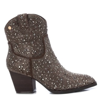 Xti para mujer. 14172302-TAUPE Botines 141723 taupe -altura tacón: 7cm- (35), Marrón, 5 a 8cm, Cremallera, Casual, Imitación cuero