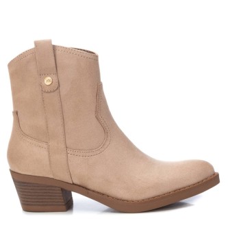Xti para mujer. 14203903-BEIGE Botines 142039 beige -altura tacón: 5cm- (37), Marrón, 3 a 5cm, Cremallera, Casual, Imitación cuero