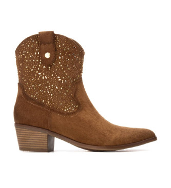 Xti para mujer. 14430902-CAMEL Botines 144309 marrón (35), 3 a 5cm, Cremallera, Casual