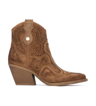 Xti para mujer. 14446501-CAMEL Botines 144465 marrón (40), 3 a 5cm, Cremallera, Casual