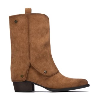 Xti para mujer. 14647803-CAMEL Botines 146478 marrón claron (36), Beige, 3 a 5cm, Cremallera, Casual