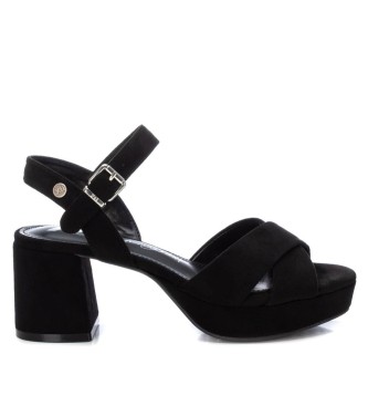 Xti para mujer. 14235905-NEGRO Sandalias 142359 negro -Altura tacón 7cm- (36), 5 a 8cm, Hebilla, Casual, Fiesta